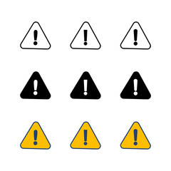 Obraz premium Danger sign. attention sign icon set. Hazard warning attention sign