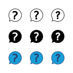 Question icon set. question mark icon vector.