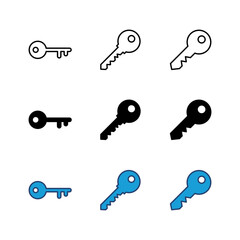 Key icon set. Key vector icon. Key symbol