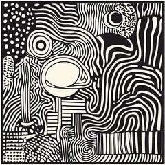 Abstract design, graphic art, geometric shapes, visual patterns