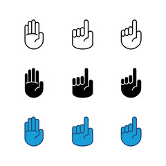 Fototapeta premium Hand icon set. hand vector icon, palm,click