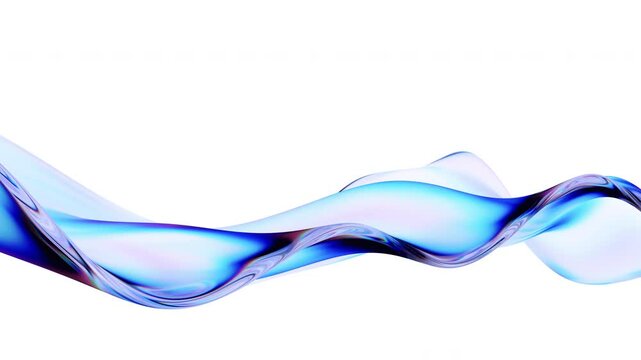 Abstract animation, background design with iridescent wave, 4k looping video, 3d render