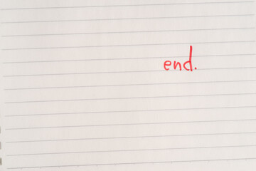 ノートに書いてある「end」