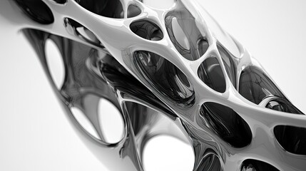 Abstract 3D organic form, futuristic design, possible use in architecture, graphic design