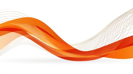 Abstract orange wavy lines graphic design
