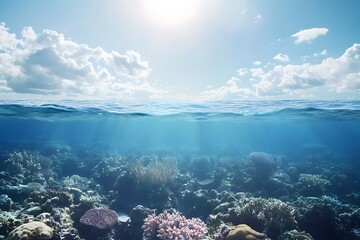 Fototapeta premium Stunning Underwater Coral Reef Landscape