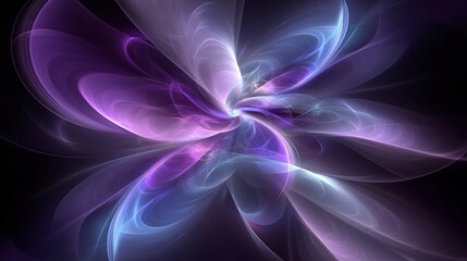 Obraz premium Abstract Purple and Blue Swirls Against a Dark Background Radiating Light