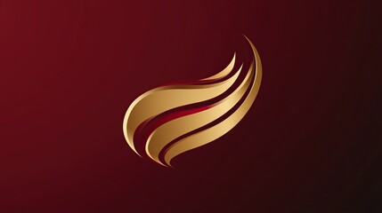 Obraz premium Elegant Golden Abstract Design on Maroon Background