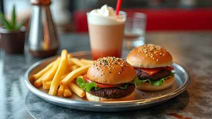 1950s Americana Holiday Feast Display with Retro Comfort Foods