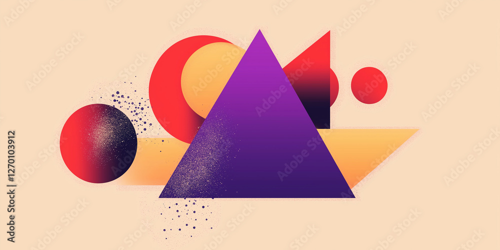 Aufkleber abstract geometric shapes creating modern art composition