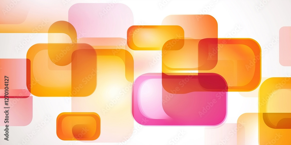 Aufkleber Rounded squares overlapping creating colorful modern abstract background