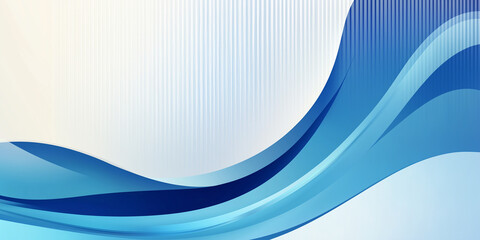 Abstract blue wave flowing over white striped background