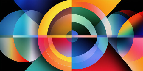 Colorful geometric shapes creating a modern abstract design