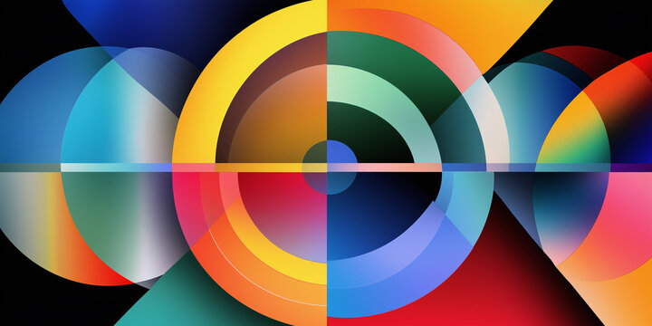 Colorful geometric shapes creating a modern abstract design