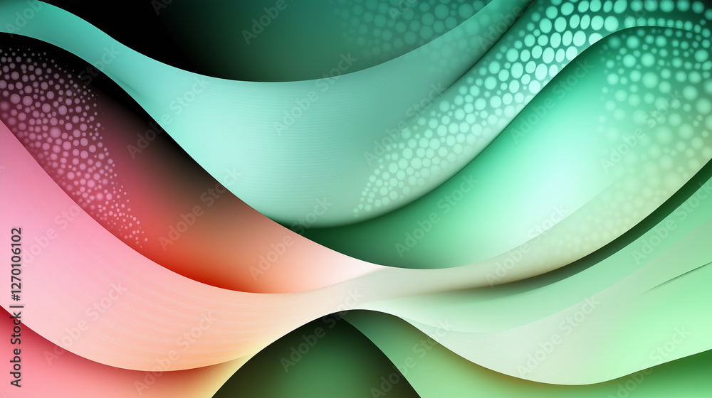 Leinwandbilder abstract background showing colorful wavy shapes and halftone pattern