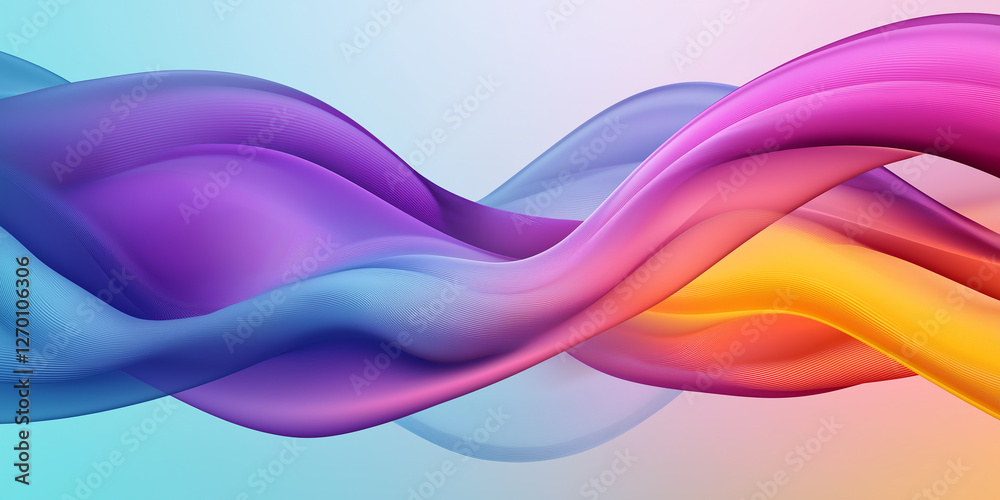 Poster colorful abstract waves flowing and blending seamlessly