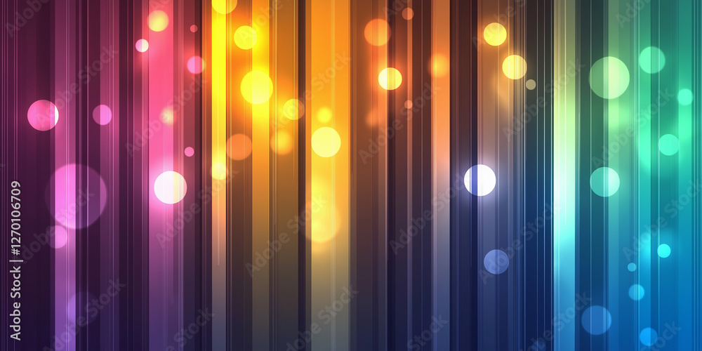 Poster Colorful light trails creating a vibrant abstract background