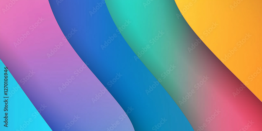 Poster Colorful diagonal stripes creating dynamic abstract background