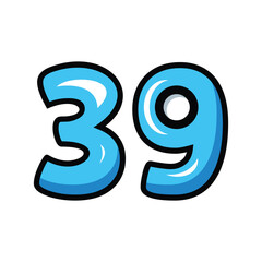 number 39 design with bold lines