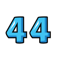 Obraz premium number 44 design with bold lines