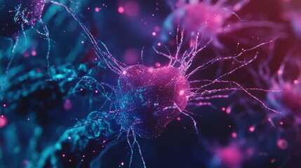 Complex structure of neurons. Transmission of information across synapses
