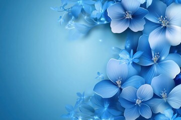 Fototapeta premium blue white flowers on a blue background