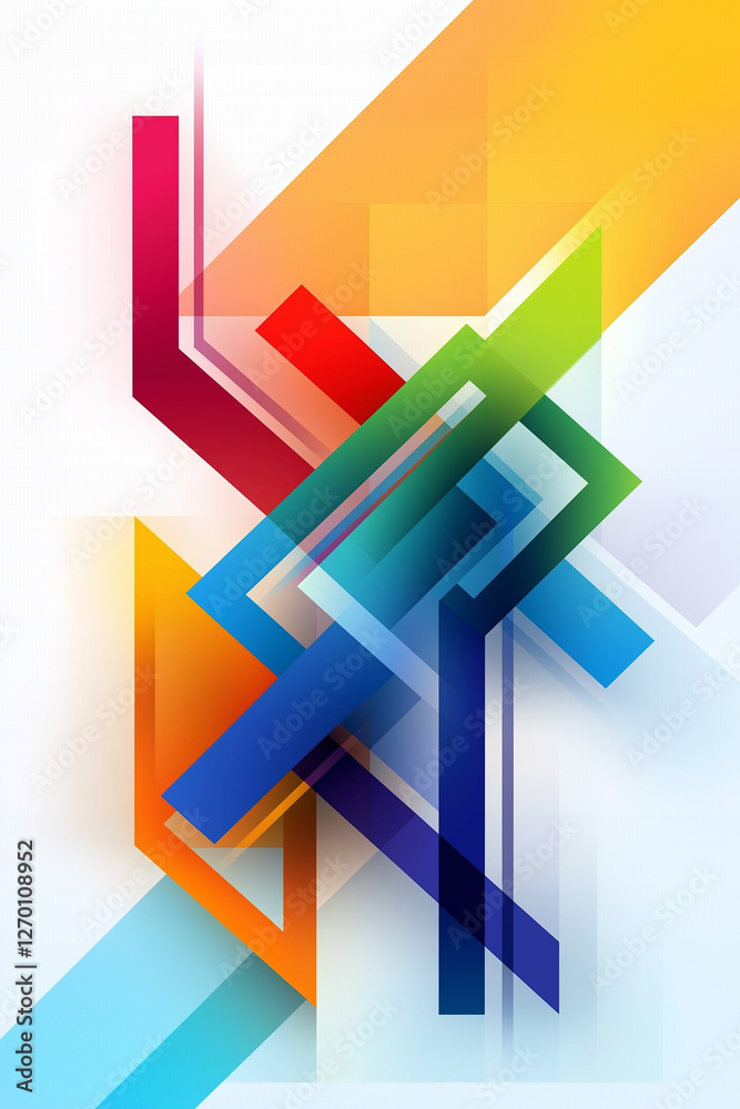 Aufkleber Colorful abstract geometric shapes creating dynamic composition
