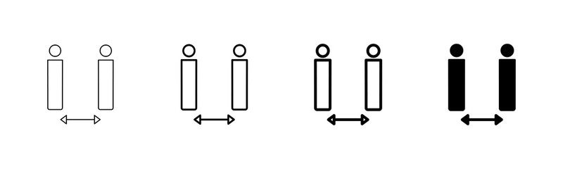 Social distancing icon vector isolated on white background. Keep distance sign. Coronavirus. Social Distancing and Self Quarantine.