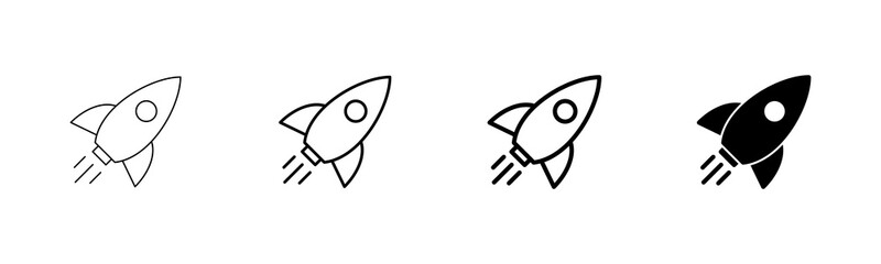 Rocket icon vector isolated on white background. Start Up Concept Symbol. Startup icon