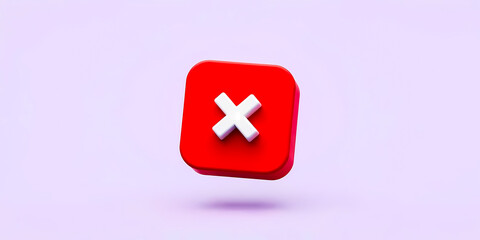 Obraz premium red 3d with white x mark