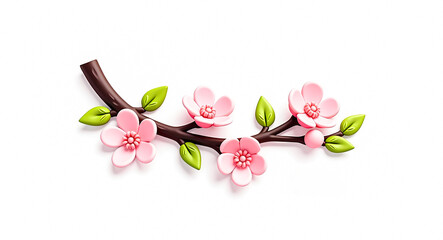 Fototapeta premium five pink blossoms on a branch