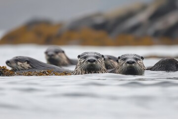 Obraz premium otter with his groups