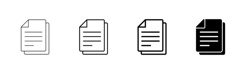 Document icon vector isolated on white background. Paper icon. File Icon