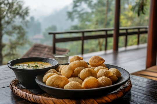 golgappa with soup for meals