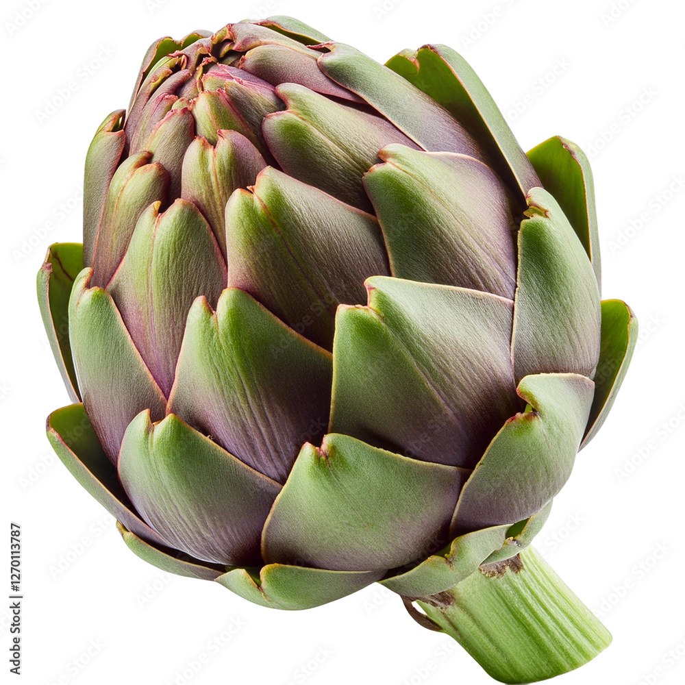 Wall mural artichoke isolated on white background full depth of field