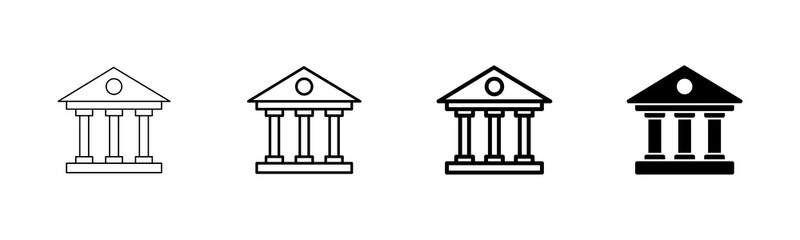 Bank icon vector isolated on white background. bank vector icon, museum, university