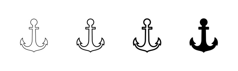 Anchor icon vector isolated on white background.Anchor symbol logo. Anchor marine icon.