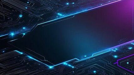 A futuristic background with intricate blockchain-inspired elements, such as circuit board patterns, nodes, and lines, set against a dark blue to black gradient, evoking a sense of technology.