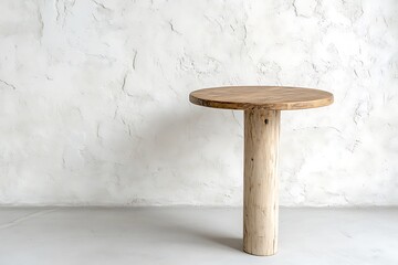 Minimalist wooden table modern interior furniture design indoor eye-level aesthetic appeal