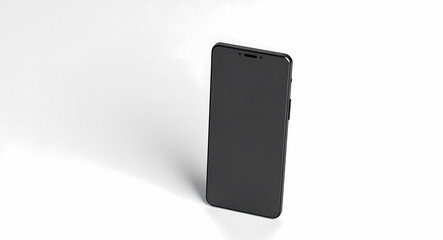 Naklejka premium sleek black smartphone on a white background