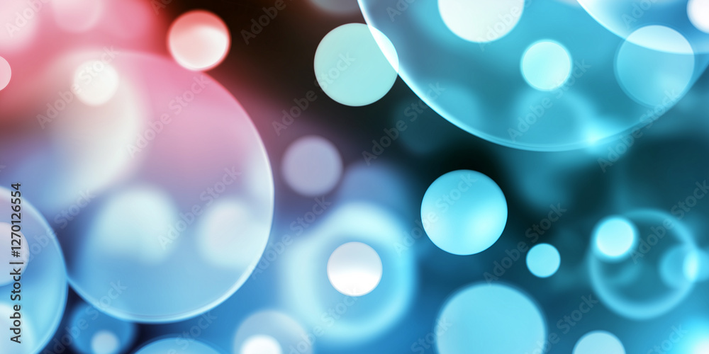Fototapete abstract background showing overlapping light blue and pink circles creating bokeh effect