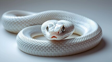 Obraz premium Close-Up of a White Snake with Intricate Scales