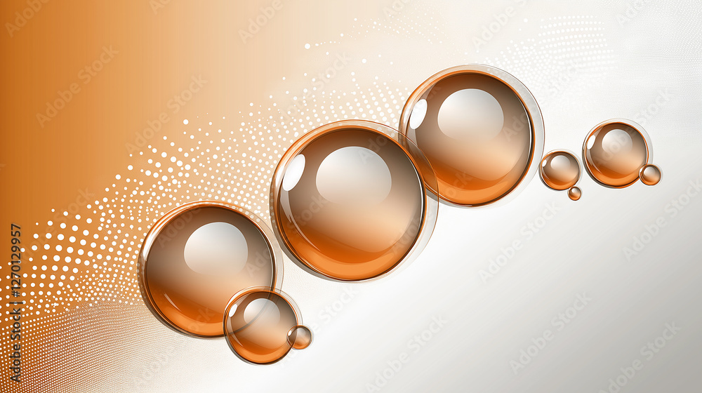 Aufkleber Orange spheres creating dynamic composition on gradient background