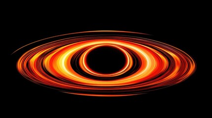 Abstract representation of a swirling cosmic phenomenon with vibrant orange and black colors