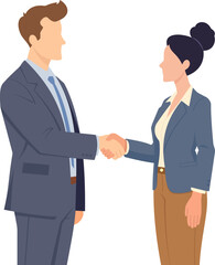 Obraz premium Professional Business Handshake Between Two Colleagues in Formal Attire Signifying Agreement and Collaboration