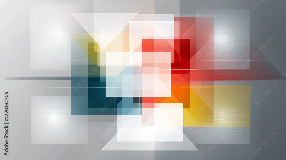 Aufkleber Colorful abstract geometric shapes background creating dynamic composition