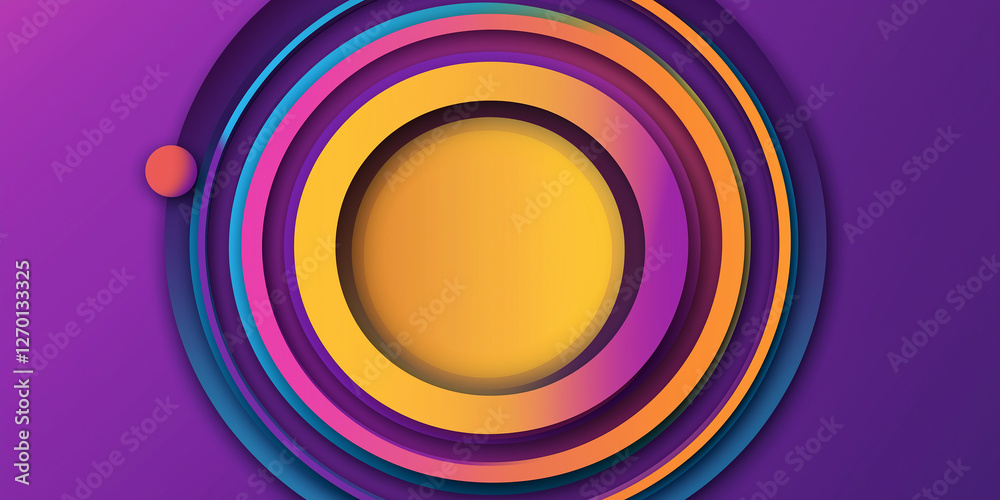 Aufkleber colorful concentric circles creating vibrant abstract background