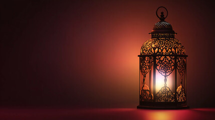 Ornate lantern illuminating the darkness with warm light