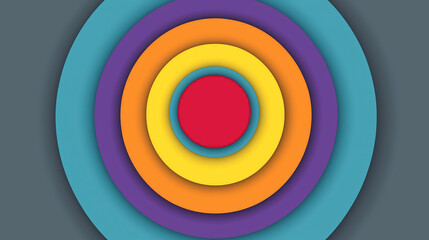 Colorful concentric circles creating a vibrant target design
