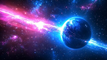 Fototapeta premium Cosmic Wonder Rogue Planet in Nebula Stellar Dust Trail